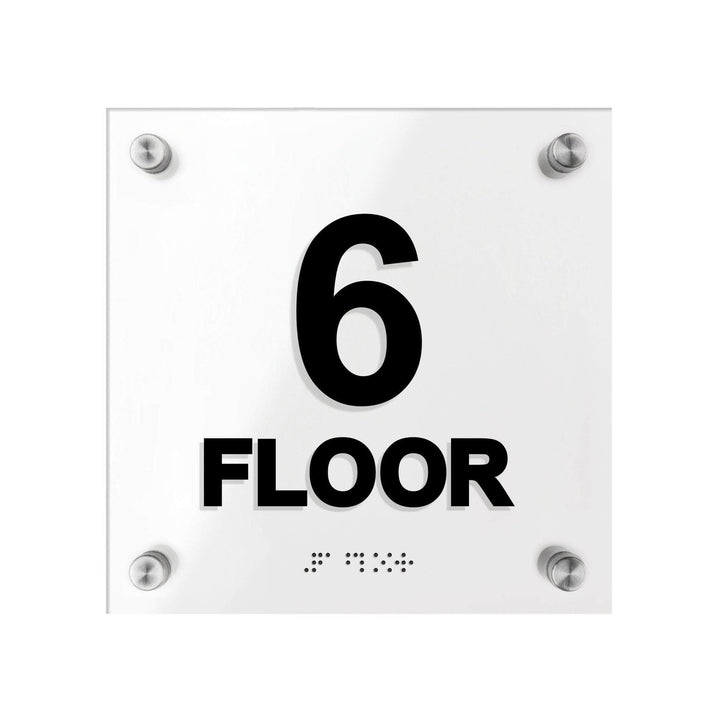 Floor Signs - Acrylic 6ft Floor Sign With Braille - "Classic" Design Floor Signs - Acrylic 6ft Floor Sign With Braille - "Classic" Design