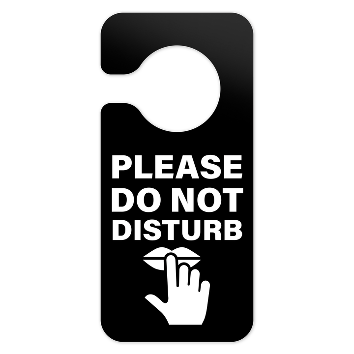 Door Signs - Do Not Disturb Hotel Sign - Black Acrylic Door Signs - Do Not Disturb Hotel Sign - Black Acrylic