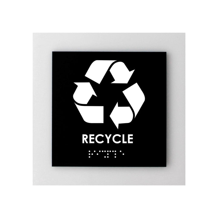 Табличка "Переработка отходов": Акриловое стекло — "Simple" Дизайн Табличка "Переработка отходов": Акриловое стекло — "Simple" Дизайн