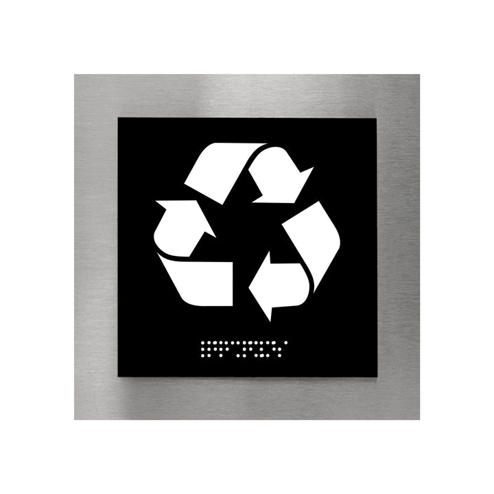 Табличка "Переработка отходов" со шрифтом Брайля — "Modern" Дизайн Табличка "Переработка отходов" со шрифтом Брайля — "Modern" Дизайн
