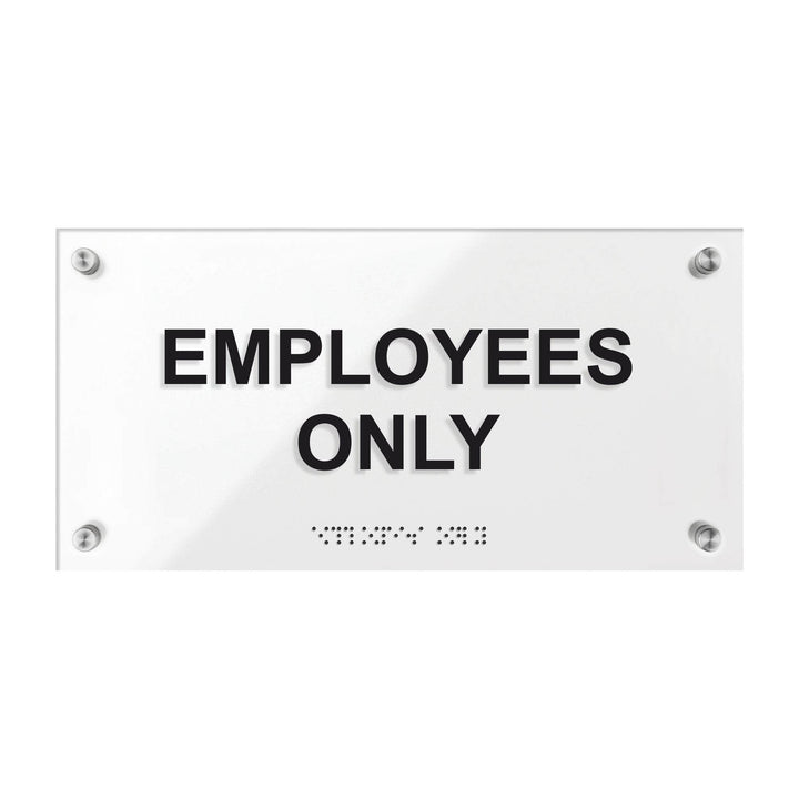 Door Signs - Employees Only Sign With Braille "Classic" Design Door Signs - Employees Only Sign With Braille "Classic" Design