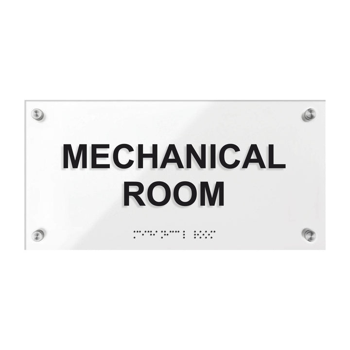 Mechanical Room Signs - Acrylic Door Plate "Classic" Design Mechanical Room Signs - Acrylic Door Plate "Classic" Design