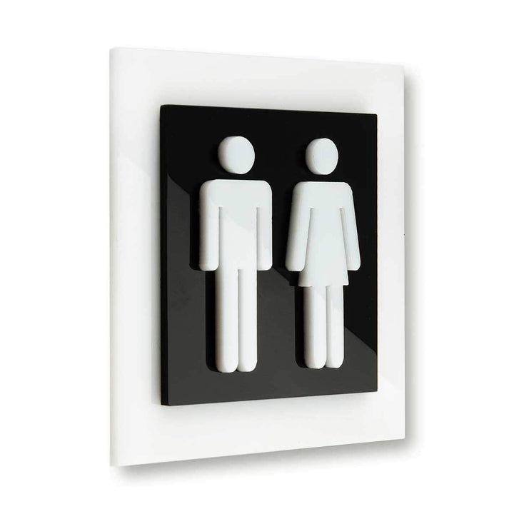 Acrylic Restroom Sign - All Gender Bathroom Signs black/white symbol Bsign Acrylic Restroom Sign - All Gender Bathroom Signs black/white symbol Bsign