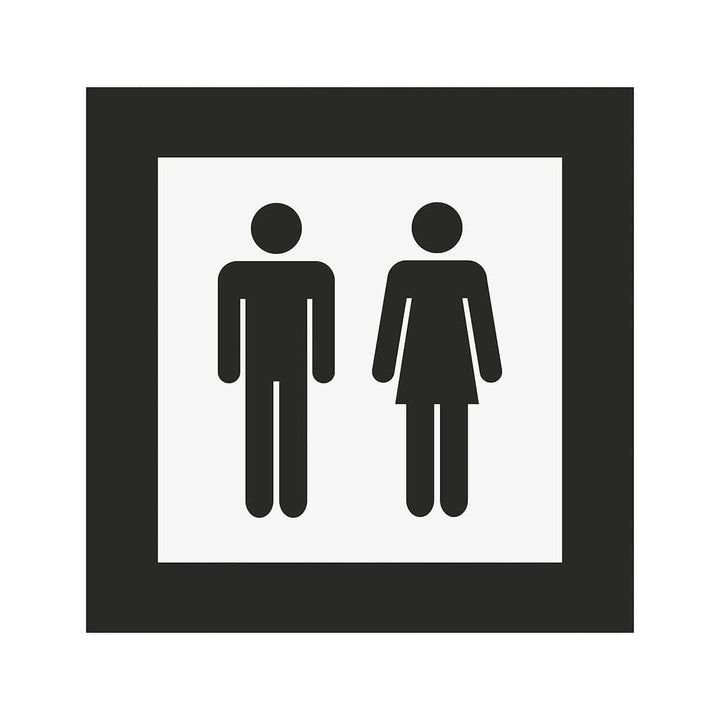 Acrylic Restroom Sign - All Gender Bathroom Signs white/black symbol Bsign Acrylic Restroom Sign - All Gender Bathroom Signs white/black symbol Bsign