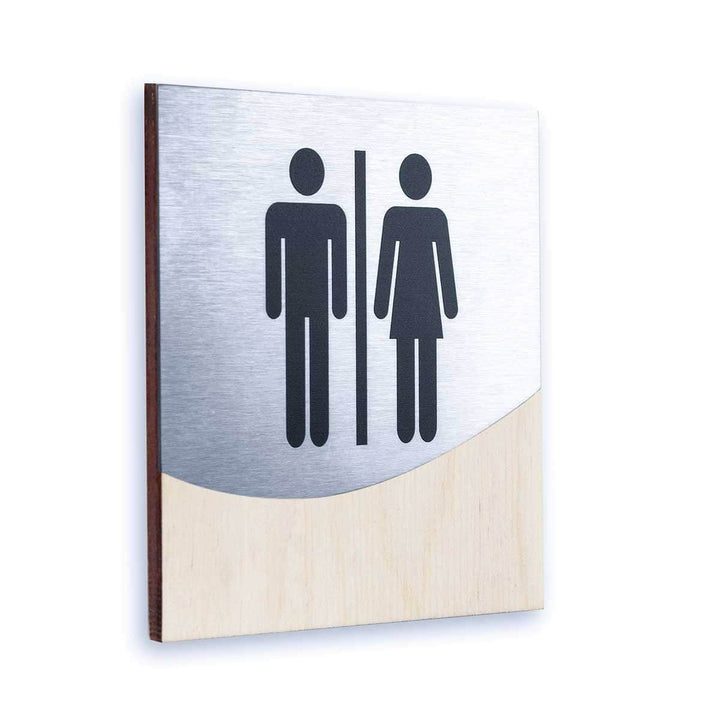 Steel All Gender Bathrooms Signs Bathroom Signs Natural wood Bsign Steel All Gender Bathrooms Signs Bathroom Signs Natural wood Bsign