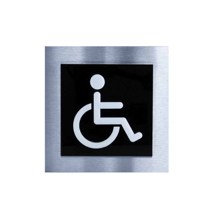 Steel Wheelchair Toilet Bathroom Sign Bathroom Signs black / white pictogram Bsign Steel Wheelchair Toilet Bathroom Sign Bathroom Signs black / white pictogram Bsign