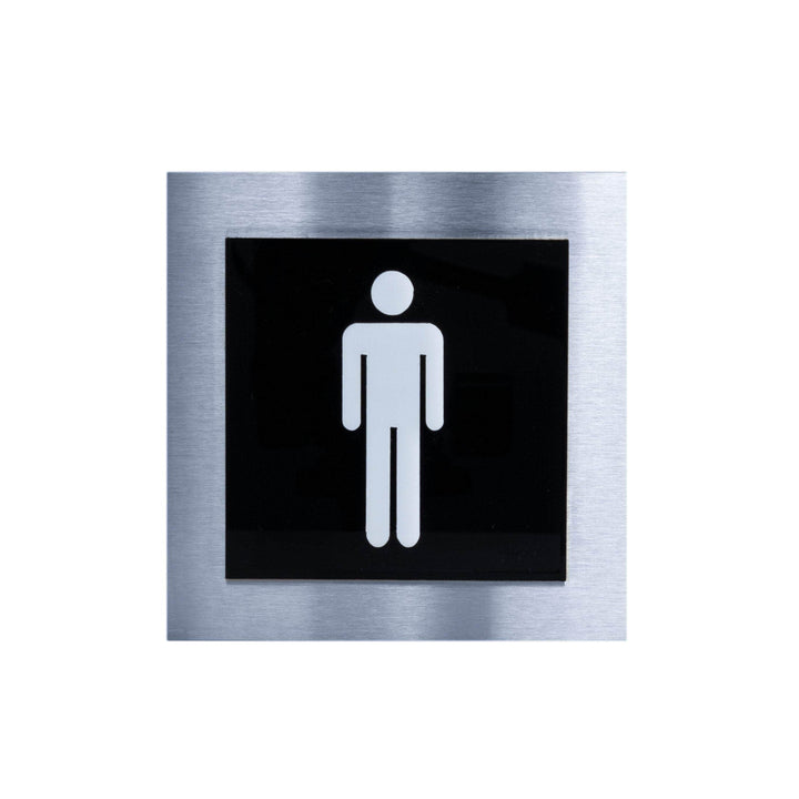 Steel Bathrooms Door Signs for Man black / white pictogram Bsign Steel Bathrooms Door Signs for Man black / white pictogram Bsign