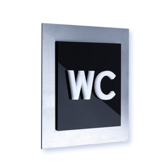 Steel WC Sign for Bathroom Bathroom Signs black / white letters Bsign Steel WC Sign for Bathroom Bathroom Signs black / white letters Bsign