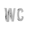 Табличка "WC": Нержавіюча сталь та акрилове скло — «Single» дизайн