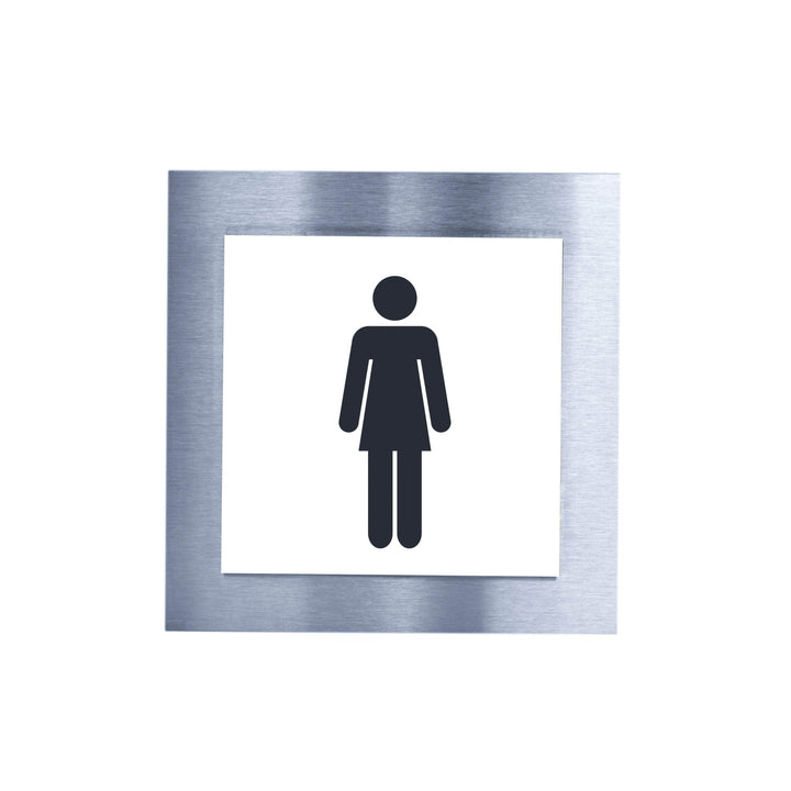 Steel Women Restroom Signs Bathroom Signs white / black pictogram Bsign Steel Women Restroom Signs Bathroom Signs white / black pictogram Bsign