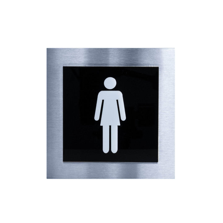 Steel Women Restroom Signs Bathroom Signs black / white pictogram Bsign Steel Women Restroom Signs Bathroom Signs black / white pictogram Bsign
