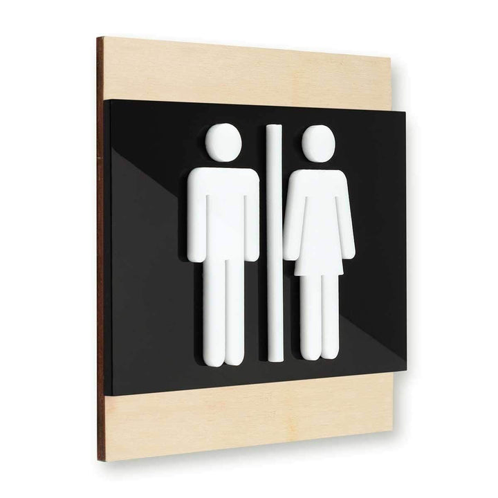 Wood All Gender Bathroom Signs Natural wood Bsign Wood All Gender Bathroom Signs Natural wood Bsign