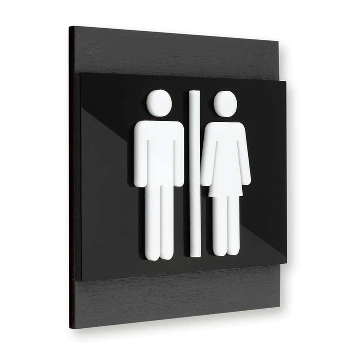 Wood All Gender Bathroom Signs Dark Wenge Bsign Wood All Gender Bathroom Signs Dark Wenge Bsign
