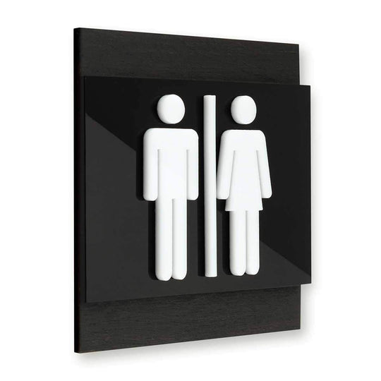 Wood All Gender Bathroom Signs Dark Wenge Bsign Wood All Gender Bathroom Signs Dark Wenge Bsign