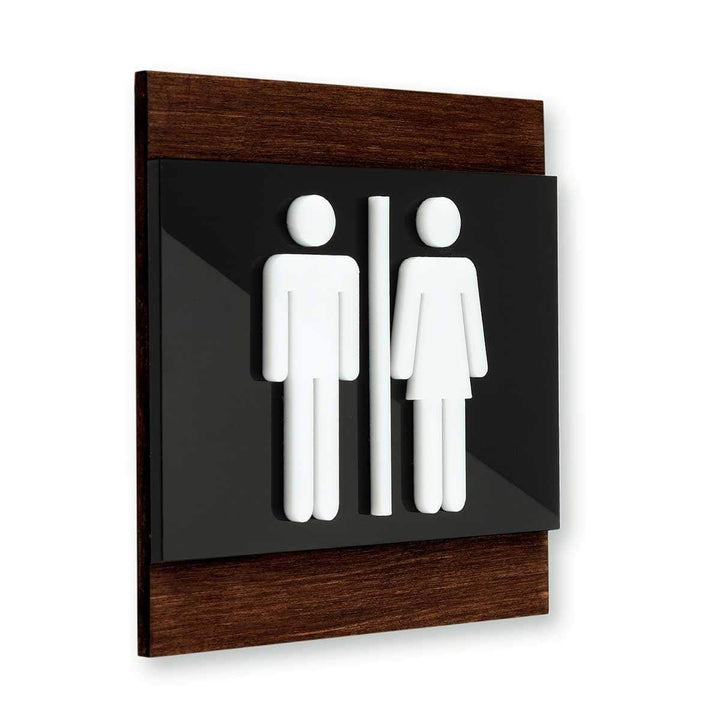 Wood All Gender Bathroom Signs Indian Rosewood Bsign Wood All Gender Bathroom Signs Indian Rosewood Bsign