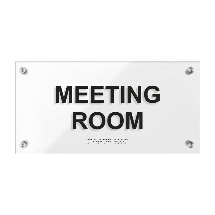 Акрилова табличка для переговорних «Meeting room» зі шрифтом Брайля — "Classic" дизайн Акрилова табличка для переговорних «Meeting room» зі шрифтом Брайля — "Classic" дизайн