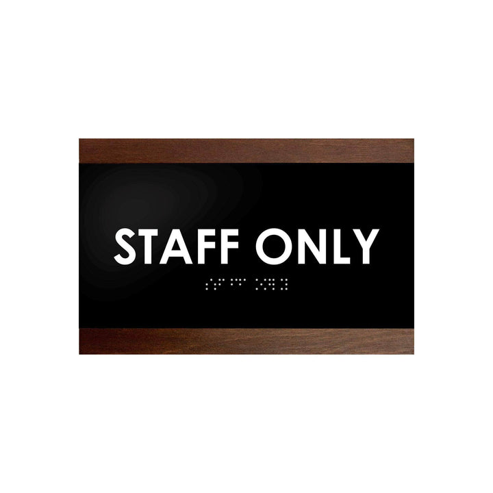 Табличка «Вхід тільки для персоналу» зі шрифтом Брайля: Дерево та акрил — «Buro» дизайн  Табличка «Вхід тільки для персоналу» зі шрифтом Брайля: Дерево та акрил — «Buro» дизайн