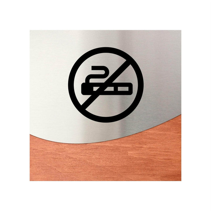 Табличка "Не курити": Дерево і нержавіюча сталь — «Jure» дизайн Табличка "Не курити": Дерево і нержавіюча сталь — «Jure» дизайн