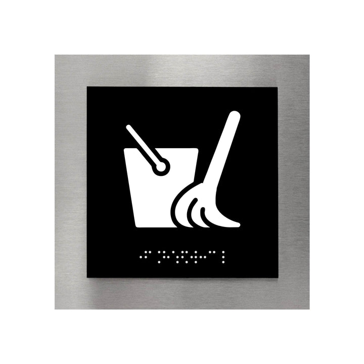 Табличка «Комната уборочного инвентаря» —  Нержавеющая сталь и акрил — «Modern» дизайн Табличка «Комната уборочного инвентаря» —  Нержавеющая сталь и акрил — «Modern» дизайн