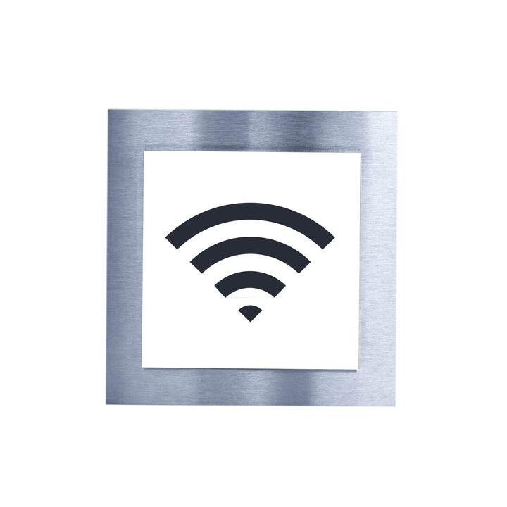 Wi-Fi Steel Wall Plate for Office Information signs white / black pictogram Bsign Wi-Fi Steel Wall Plate for Office Information signs white / black pictogram Bsign