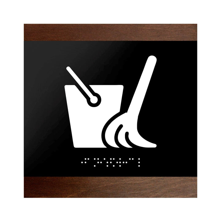 Табличка «Уборочный инвентарь» со шрифтом Брайля: Дерево и акрил — «Buro» дизайн Табличка «Уборочный инвентарь» со шрифтом Брайля: Дерево и акрил — «Buro» дизайн