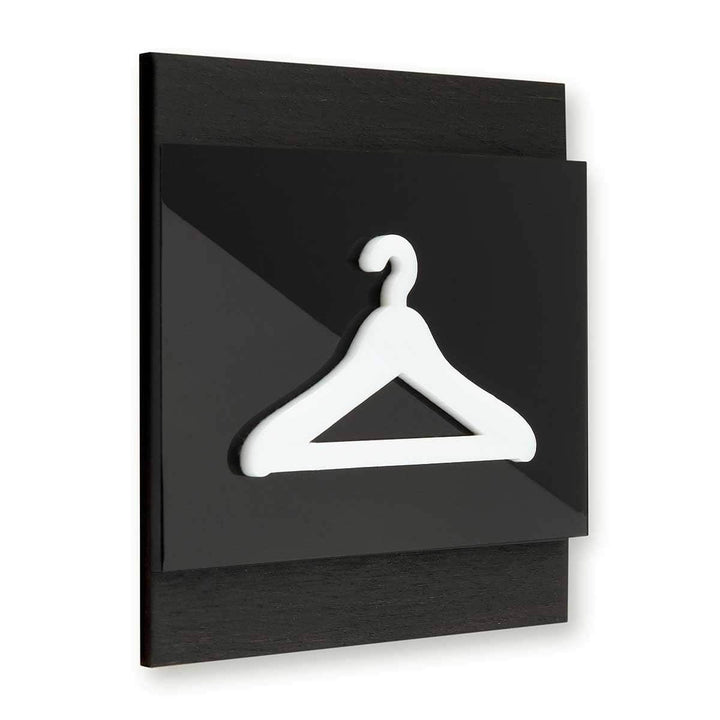 Wooden Hanger Pictogram for Wardrobe Information signs Dark Wenge Bsign Wooden Hanger Pictogram for Wardrobe Information signs Dark Wenge Bsign