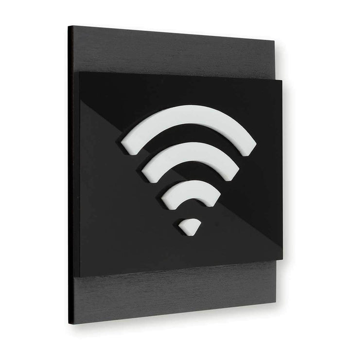 Wooden Wi-Fi Wall Signs Information signs Anthracite Gray Bsign Wooden Wi-Fi Wall Signs Information signs Anthracite Gray Bsign