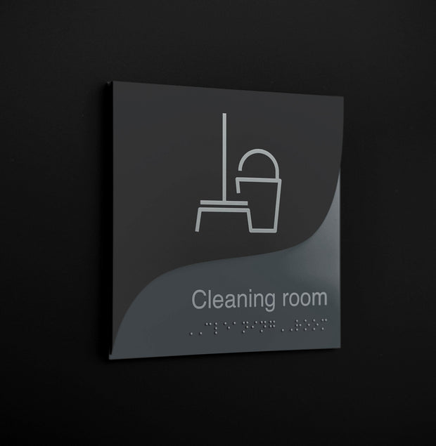 Information signs No Smoking Sign — Double Acrylic Door Plate — "Gray Calm" Design