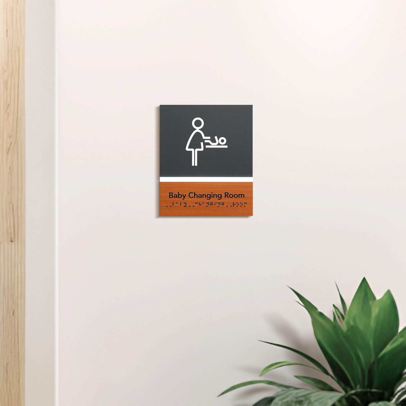 Information signs Meeting Room Sign: Wood & Acrylic Plate — "Dragon" Design