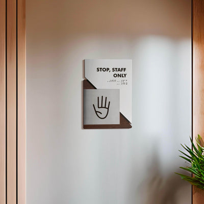 Information signs Utility Room Door Sign - Wood Door Plate "Creative" Design