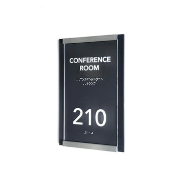 Door Numbers Office Door Number Sign & Name Plates: Stainless Steel & Wood — "Otherside" Design - Photo #12