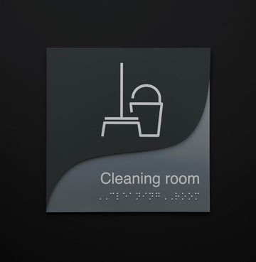 Information signs Shower Sign: Double Acrylic Door Sign — "Gray Calm" Design - Photo #7