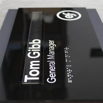 Door Signs - Custom Wood & Acrylic Replaceable Nameplate Door Sign "Buro" Design - Photo #9