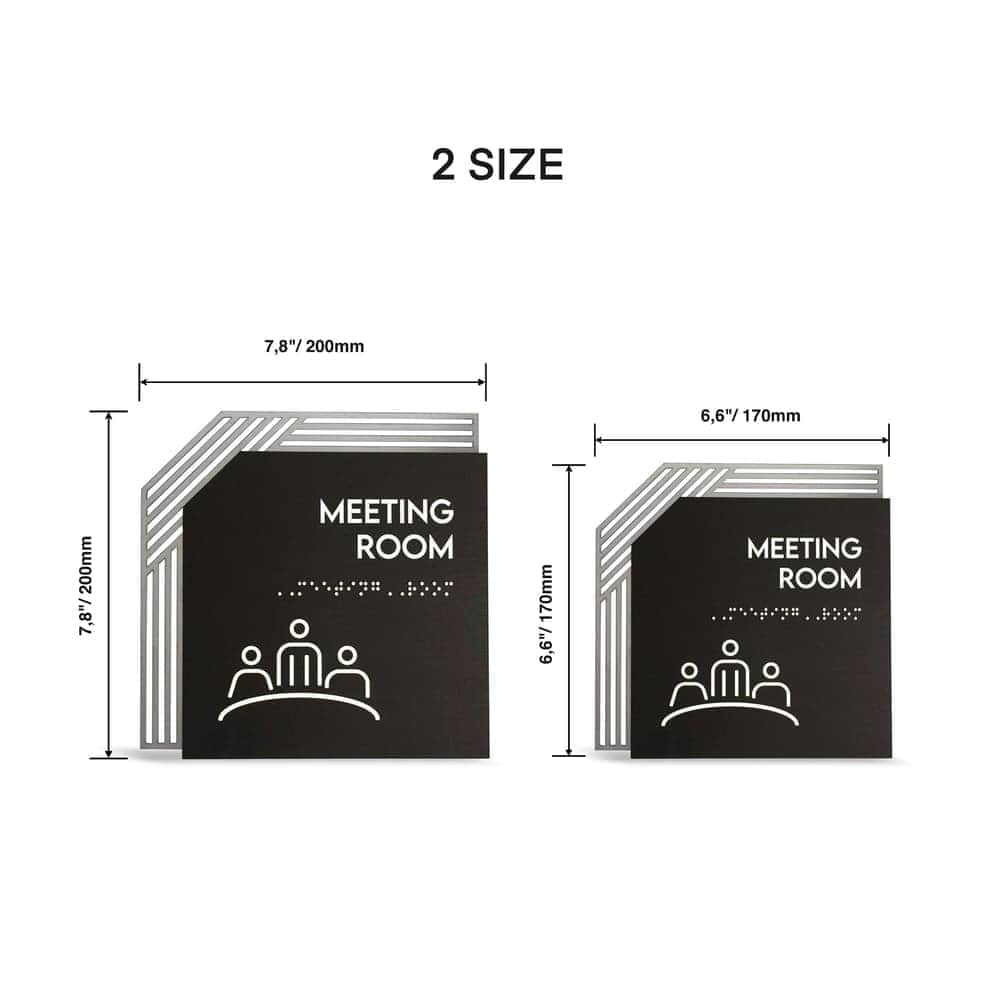 Conference Room Signs - Stainless steel & Wood Door Plate " Authentic " Design