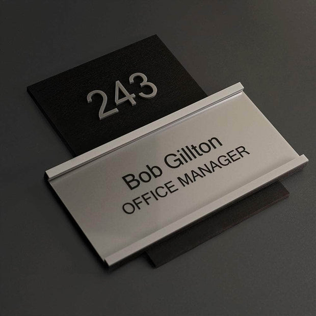 Door Signs Room Number Sign with Name Plate: Wood & Acrylic Sign