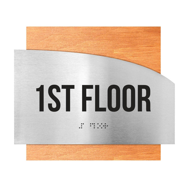 Floor Signs - Steel Sign For 1st Floor "Wave" Design