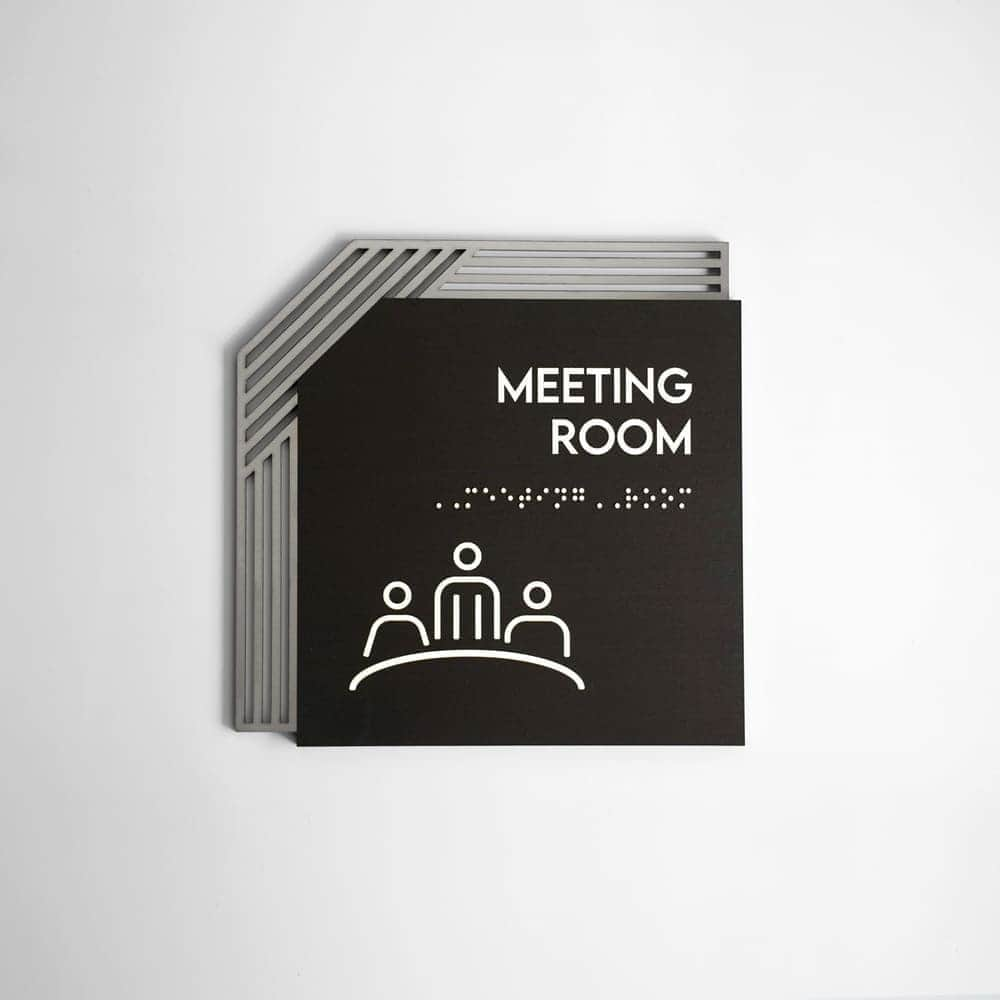 Conference Room Signs - Stainless steel & Wood Door Plate " Authentic " Design