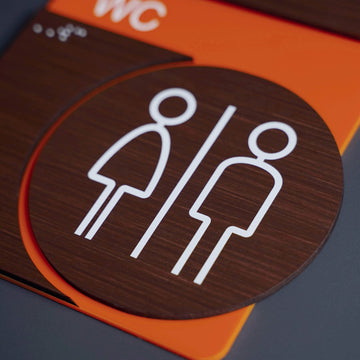 Information signs Utility Room Door Sign: Stainless Steel & Wood Plate — "Genova" Design - Photo #7
