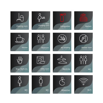 Information signs Wi-Fi Signs: - Double Acrylic Door Plate — "Gray Calm" Design - Photo #4