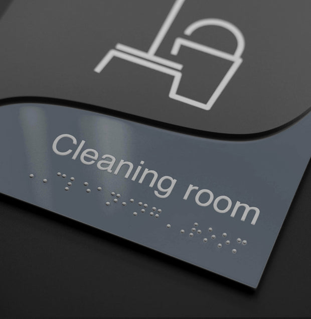Bathroom Signs All Gender Bathroom Sign — Double Acrylic Sign — "Gray Calm" Design