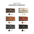six rectangular signs with text in Russian, each representing a different color of natural wood. The signs are arranged in two rows of three, with the top row on the left and the bottom row on the right. - Photo #4