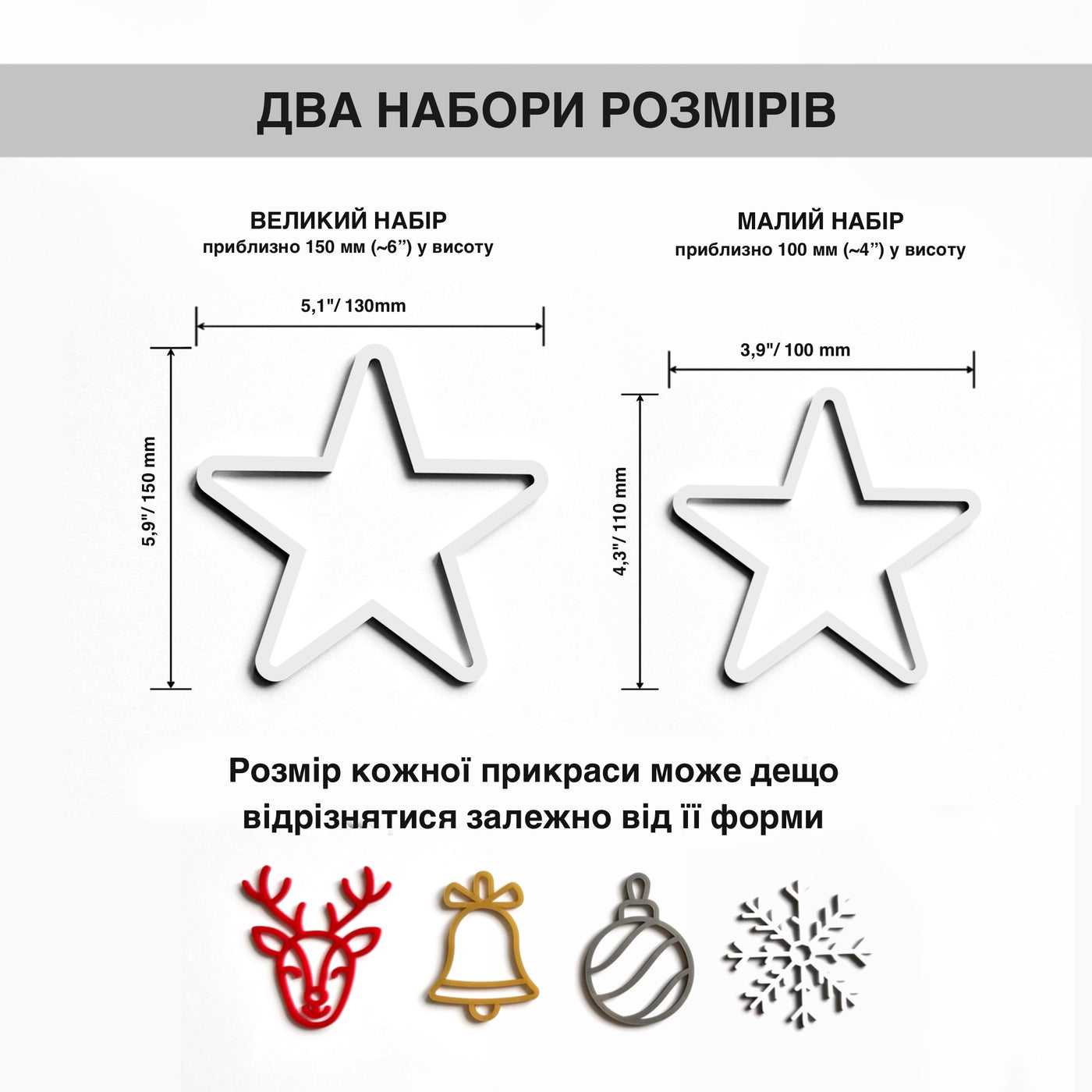 a set of images depicting various Christmas-themed objects, including a star, a reindeer, a bell, and a snowflake. The image is described in Russian, and the text is limited to 500 characters, avoiding redundancy and ensuring clarity.