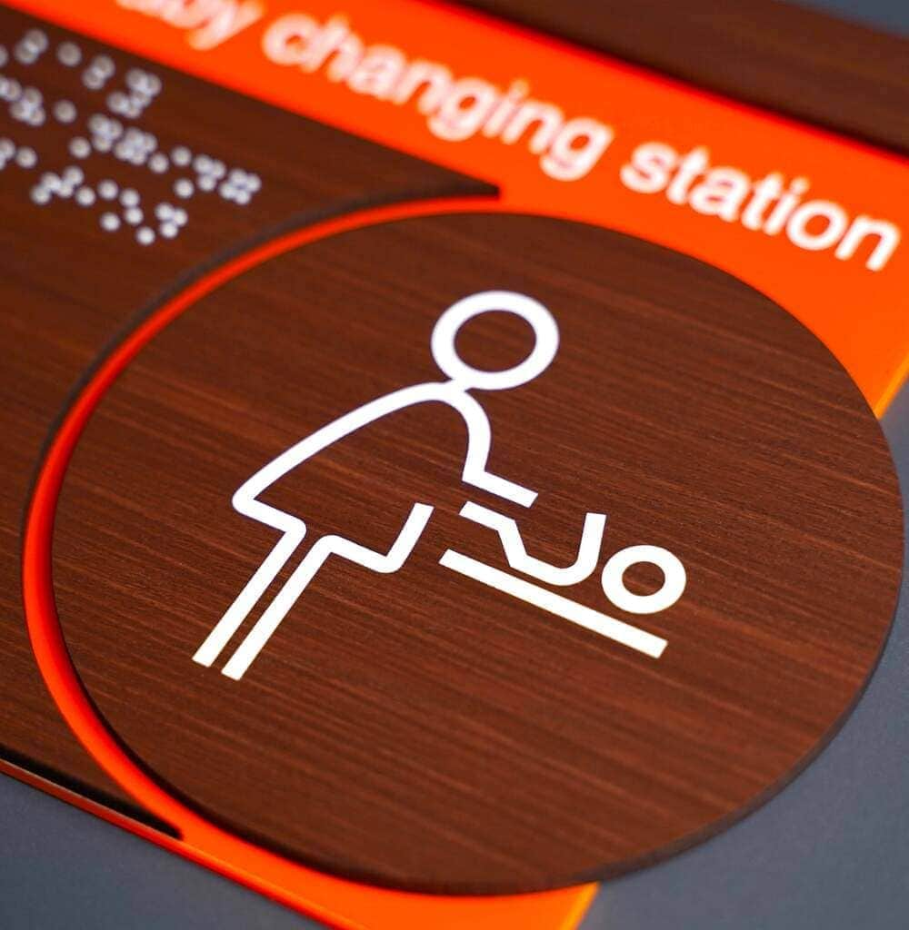 Information signs Wi-Fi Signs: Wood & Stainless Steel Plate — "Genova" Design