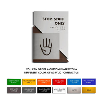 Information signs Meeting Room Sign: Wood & Stainless Steel Plate — "Creative" Design - Photo #5