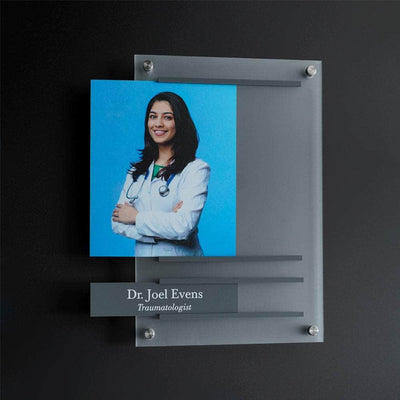 Door Signs Custom Name Plate with Photo: Acrylic Sign