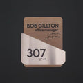 Door Numbers Office Door Number Sign with Personalized Name: Stainless Steel & Wood  — "Downhill" Design - Photo #1