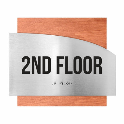 Floor Signs - Steel Sign For 2nd Floor "Wave" Design