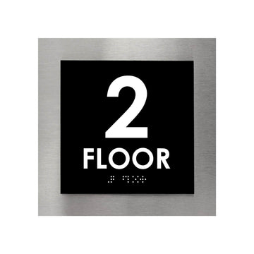 Floor Signs - Sign For 2nd Floor - Interior Stainless Steel Sign - "Modern" Design - Photo #3