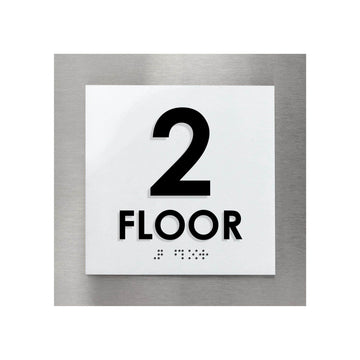 Floor Signs - Sign For 2nd Floor - Interior Stainless Steel Sign - "Modern" Design - Photo #4