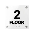Floor Signs - Acrylic 2nd Floor Sign With Braille - "Classic" Design - Photo #2